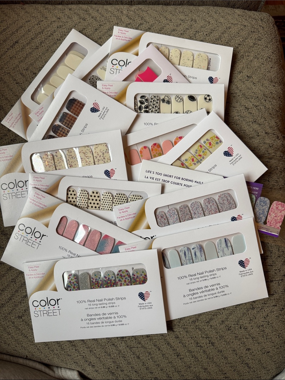 Color Street Mystery Bundle of 15 sets of Nail Strips NIP - Bundle #4